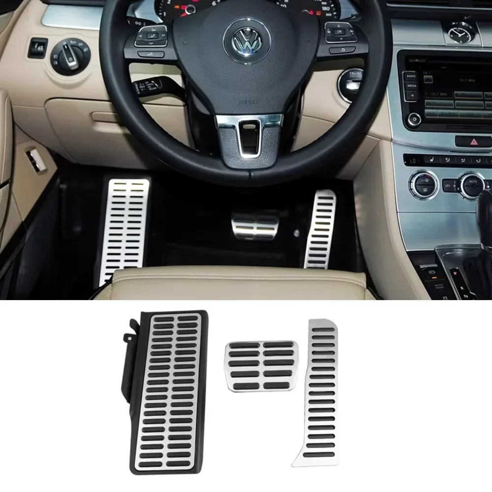 Gas Brake Rest Pedals for Volkswagen VW Caddy 2K MK3 Life Maxi 2004~2020 Anti-Slip Alloy Footrest Foot Pedal Cover Accessories