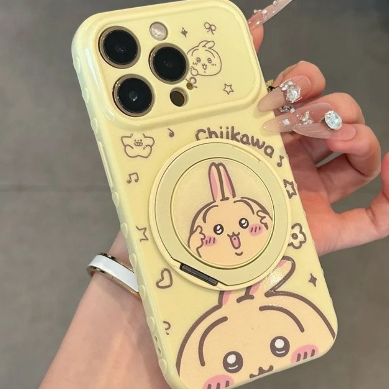 Cartoon Kawaii Compatible with IPhone Phone Case Phone Holder All-inclusive Soft Material Drop-resistant Pattern Clear Chiikawa