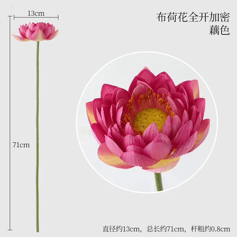 

Artificial Lotus Flower Chinese Style Lotus Flower Branch For Wedding Party Home Table Decor Room Fake Flower Photography Props