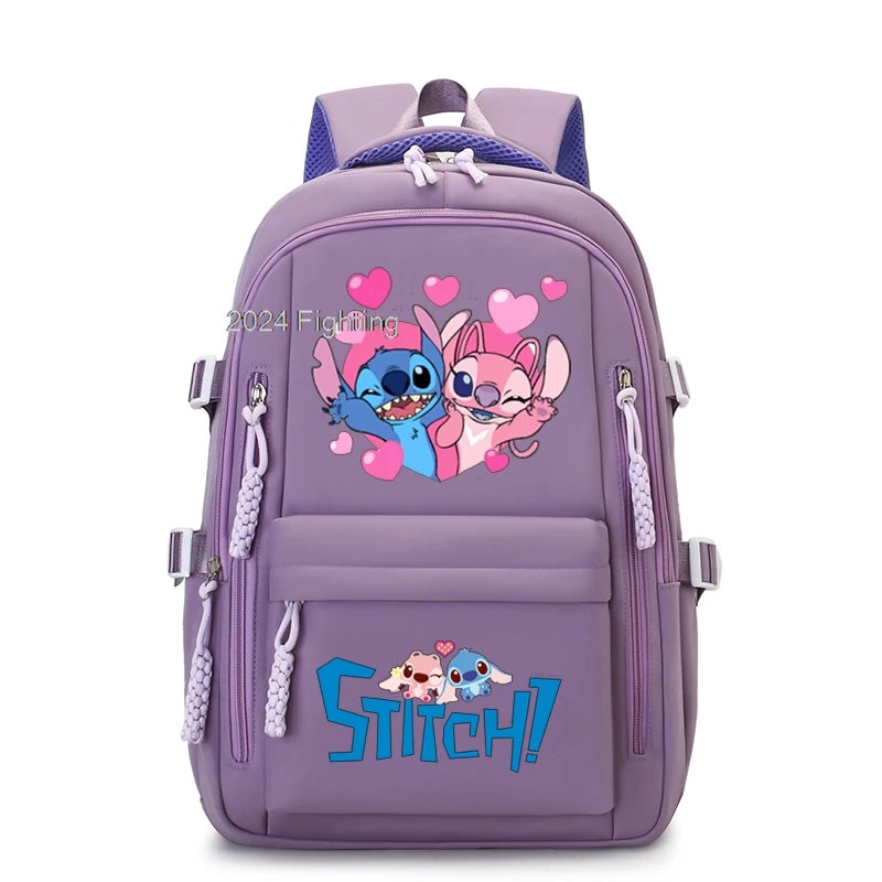 

Lilo & Stitch School Bag Cartoon Teens Laptop Women Female Backpacks Primary High Bagpack Class Teens Kids Travel Mochilas