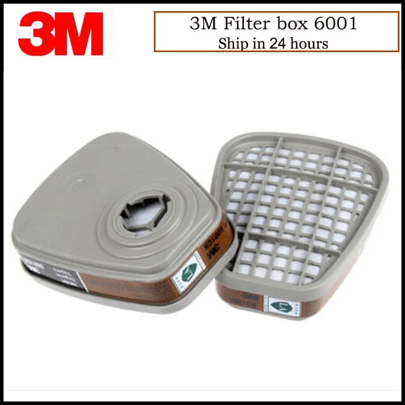 3M 6001 Painting Gas Cartridges Chemical Respirator Organic Vapor Cartridge Respiratory Protection NIOSH&LA Approved R82411