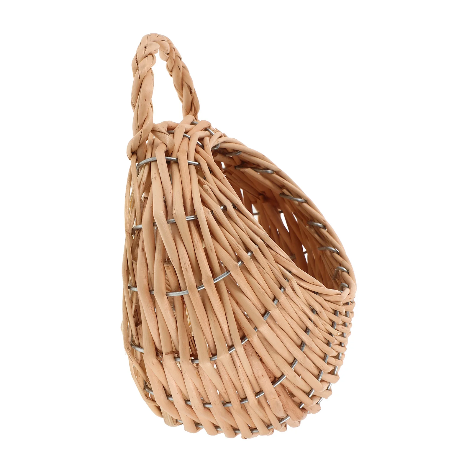 

Woven Hanging Flower Basket Natural Rattan Wall Decor For Indoor Plants Kitchen Storage Fruit Vegetable Organizer Home