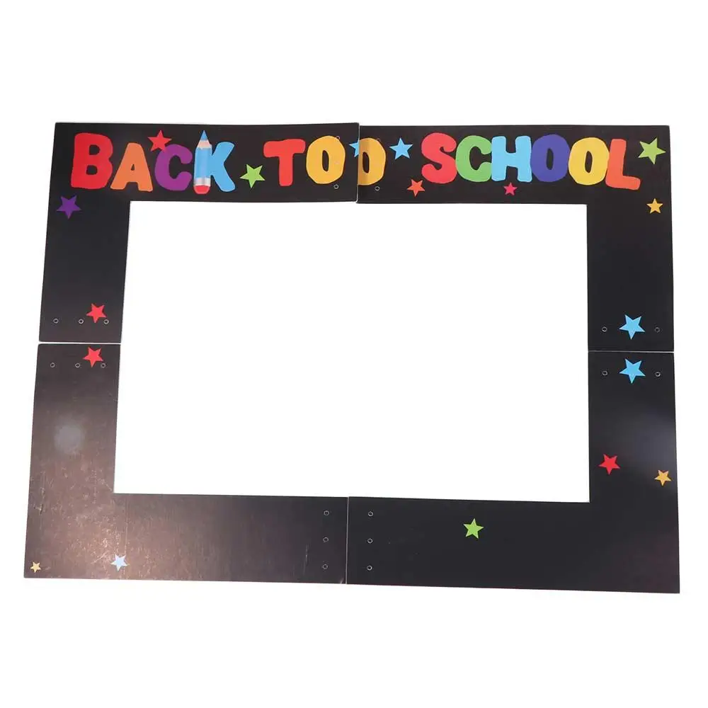Perlengkapan Foto Musim Sekolah Kembali ke Sekolah Ransel Warna-warni Pulpen Mobil Pesta Bingkai Kertas DIY Kartun Tanda Selamat Datang di Sekolah