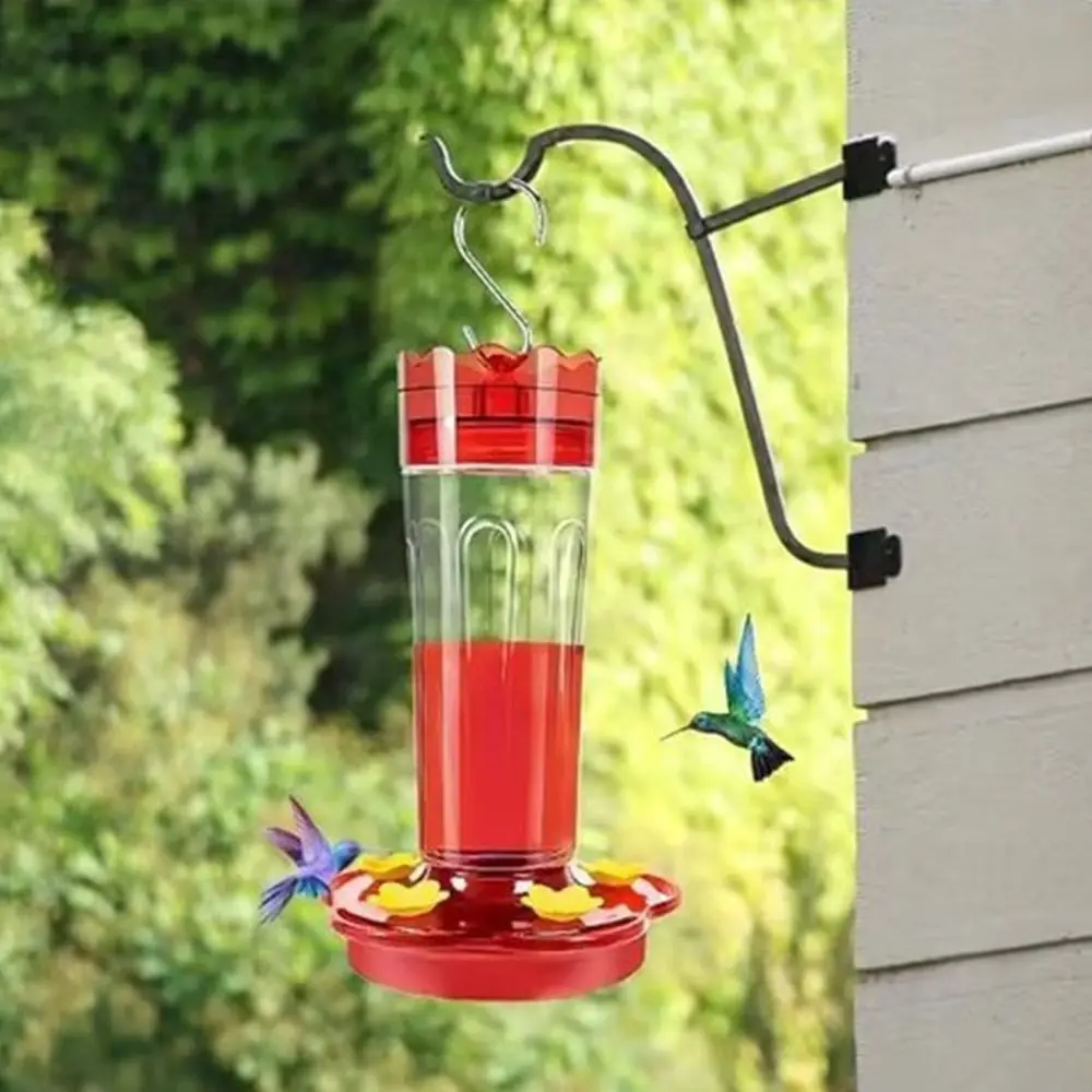 Bebedero para pájaros, comedero de plástico para pájaros, colgante con forma de flor, comedero para colibrí, práctico bebedero para colibrí, amantes de la vida silvestre