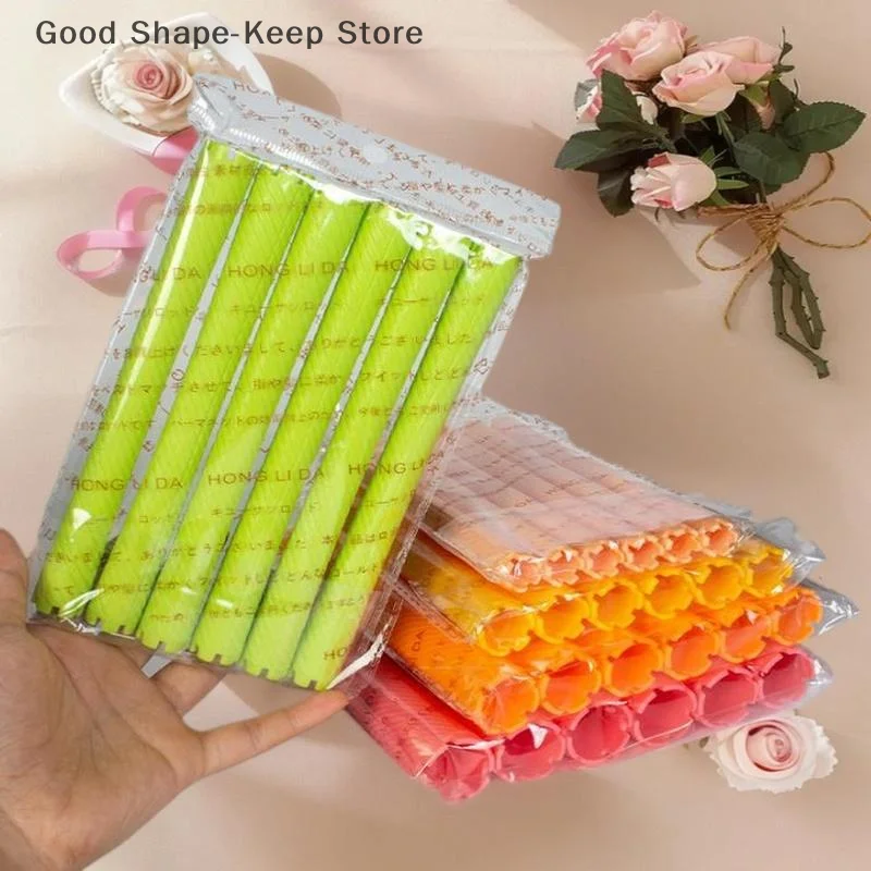 6 stücke Heatless Haar Curling Rollen Weiche Flexible Faule Locken Styling Werkzeuge Keine Wärme Locken Rollen Kern Ziehen Welle formierer