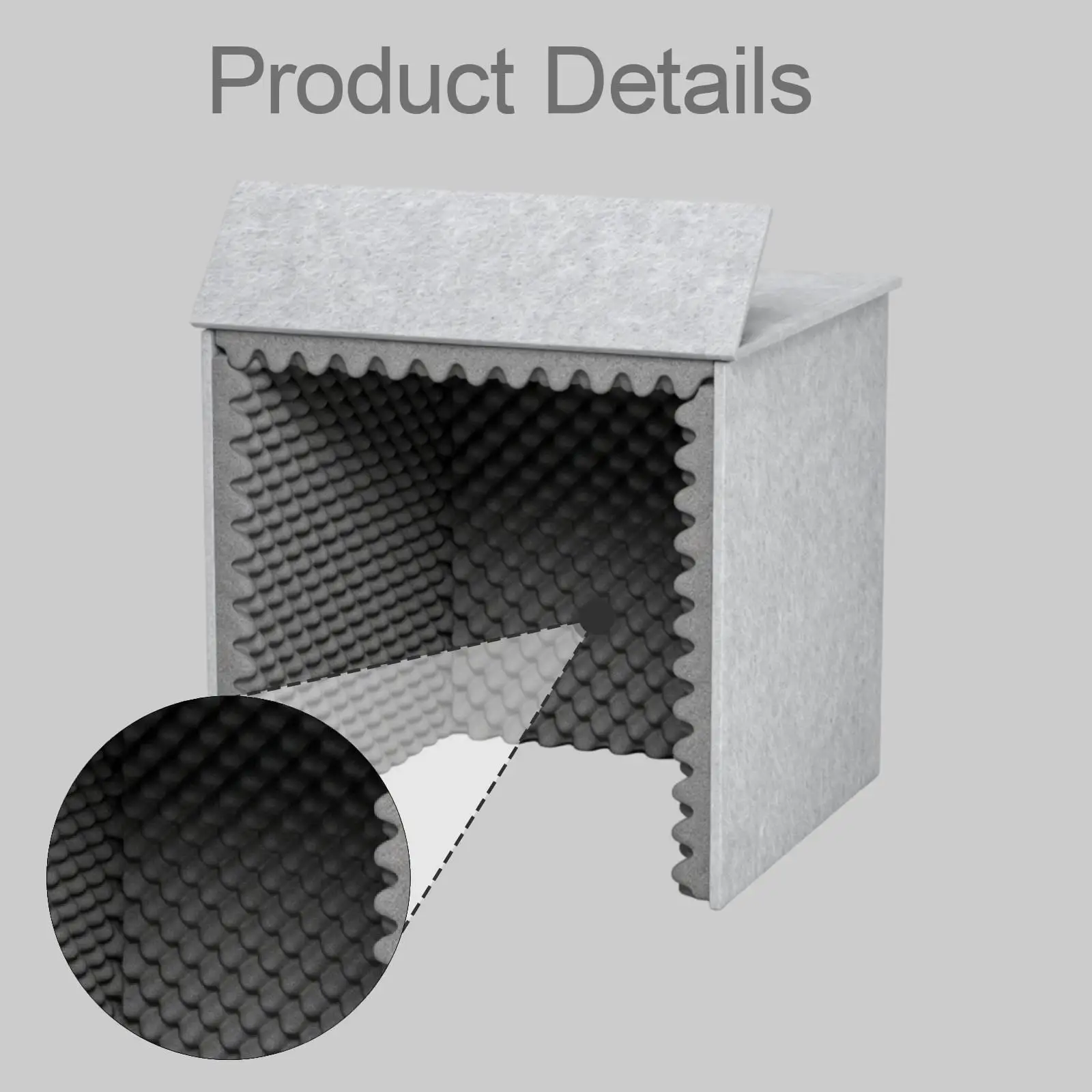 Desktop Soundproof Cover Felt Polyurethane Material Microphone Shield for Voiceover Podcast Online Meeting Recording