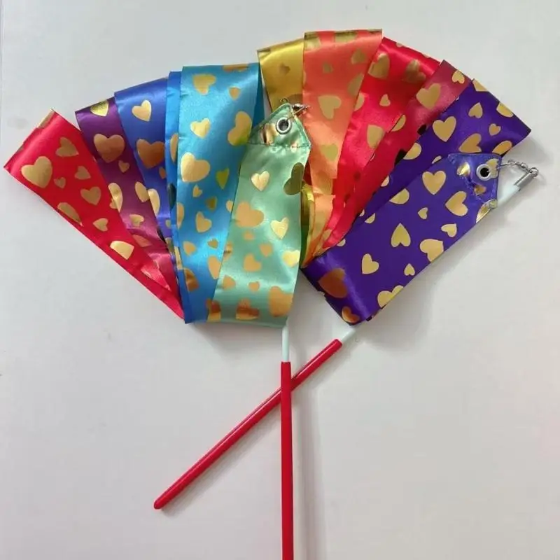 Ribbons for Gymnastics, Ribbon Rainbows Ribbon Dancer Wand Streamers on a for Girl 69HD