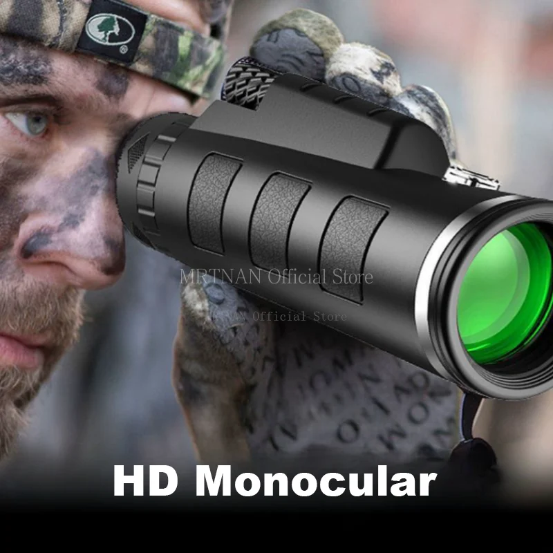 40X60 Zoom HD Professional Telescope Monocular Night Powerful Binoculars Waterproof with Smartphone Hunting Camping