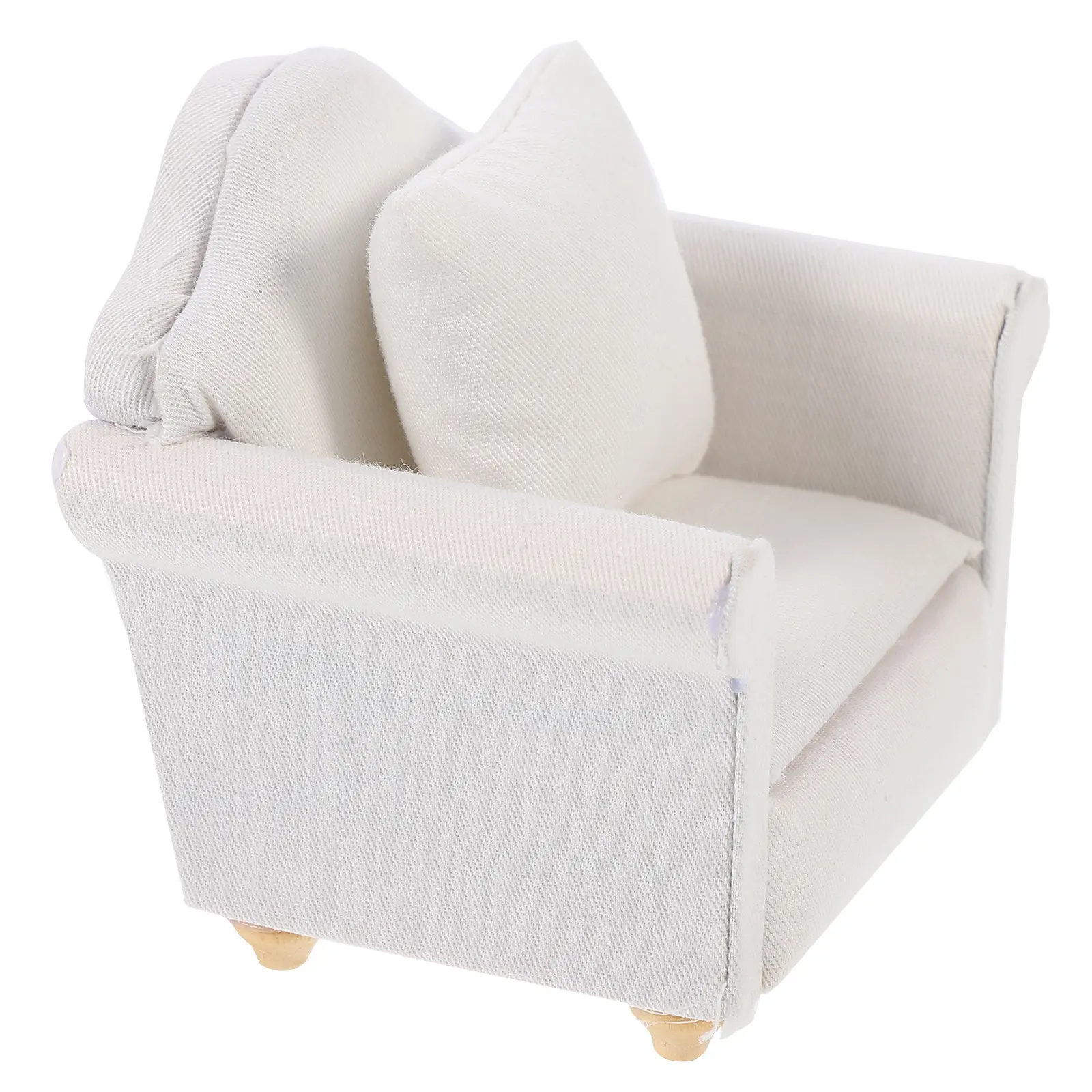 

1 шт. Элегантный миниатюрный белый тканевый диванчик, прочный, для декора комнаты, для проектов DIY, моделей для выпускных работ, мини-ландшафтов