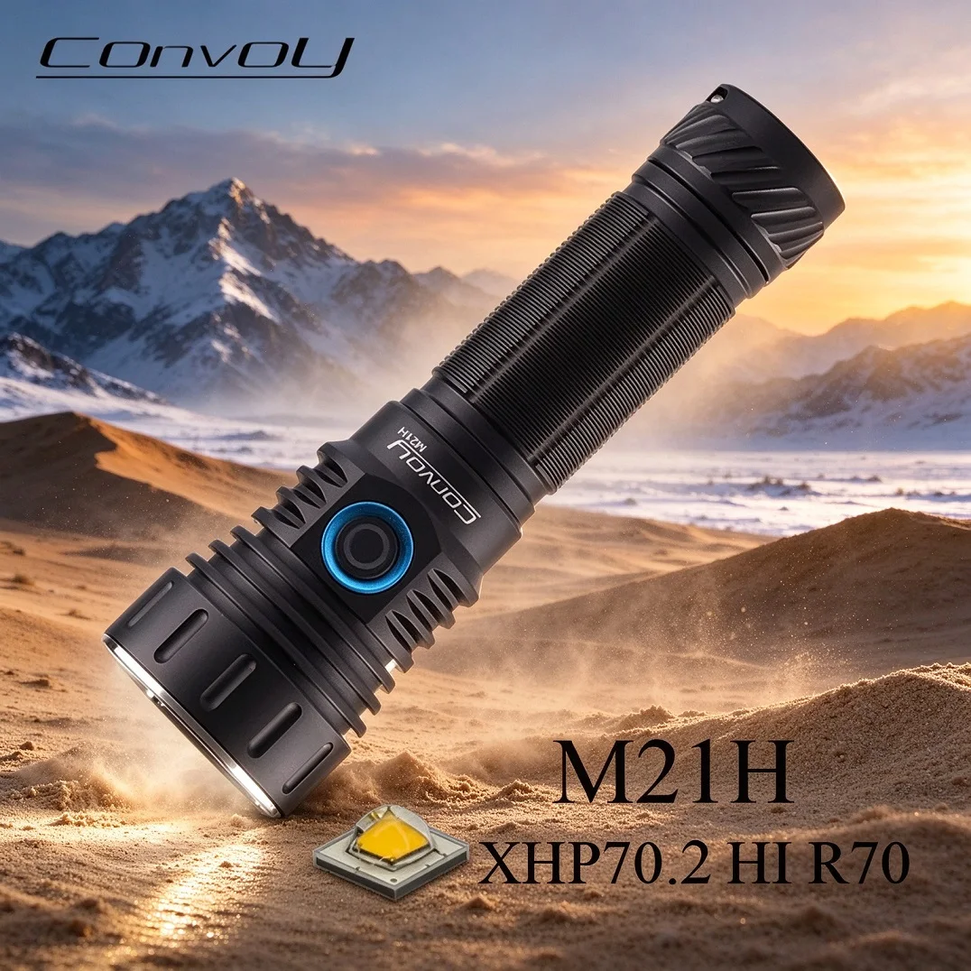 Convoy M21H LED Flashlight Linterna 4000LM XHP70.2 High Powerful Type-C Charging 21700 Torch for Camping Fishing Work Outdoor