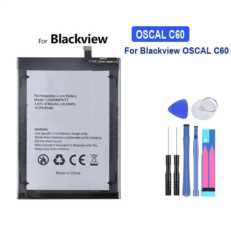 

Safe 4780mAh Mobile Phone Battery For Blackview Oscal C60 c60 LI446586PHTT