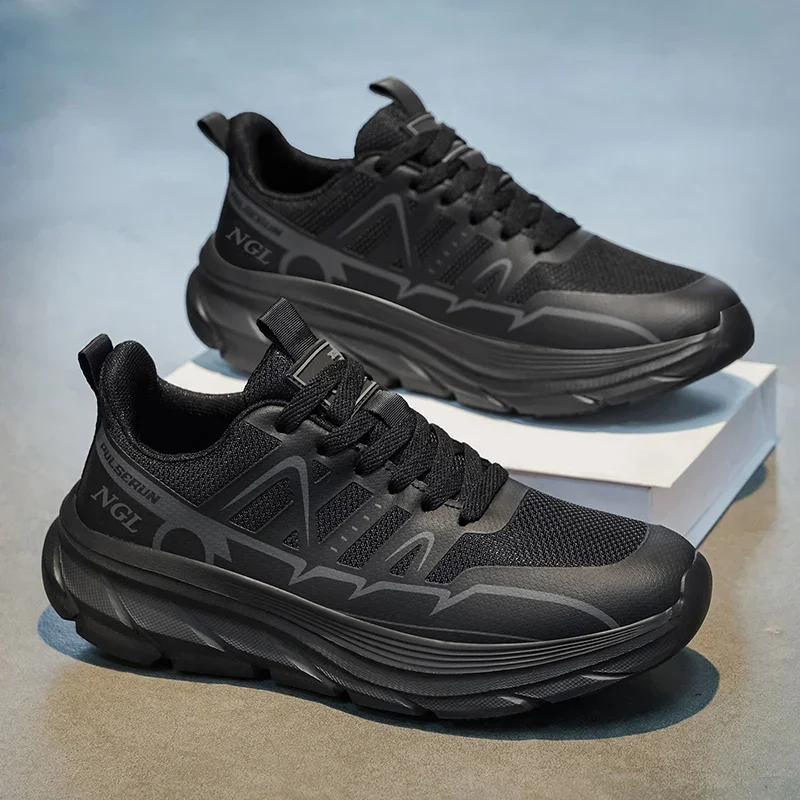 Men Running Shoes Autumn Winter Mesh Breathable Sneakers Thick Sole Cushion Non‑Slip Sport Running Shoes school supplies 39‑44