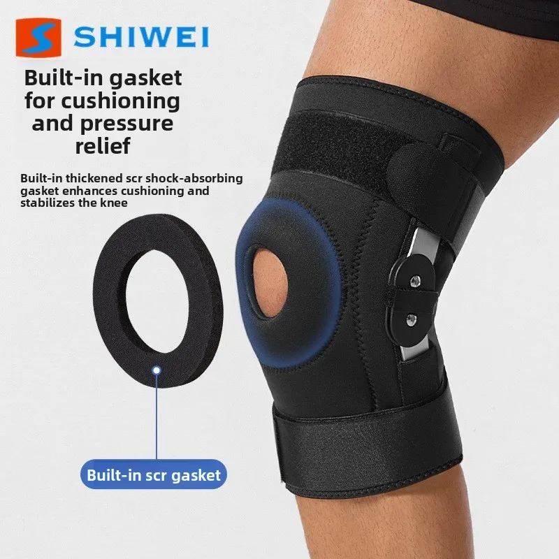 Knee Support Brace Aluminum Plate Bracket Adjustable Pressurization Patella Shock Absorption for Sports and Mountaineering