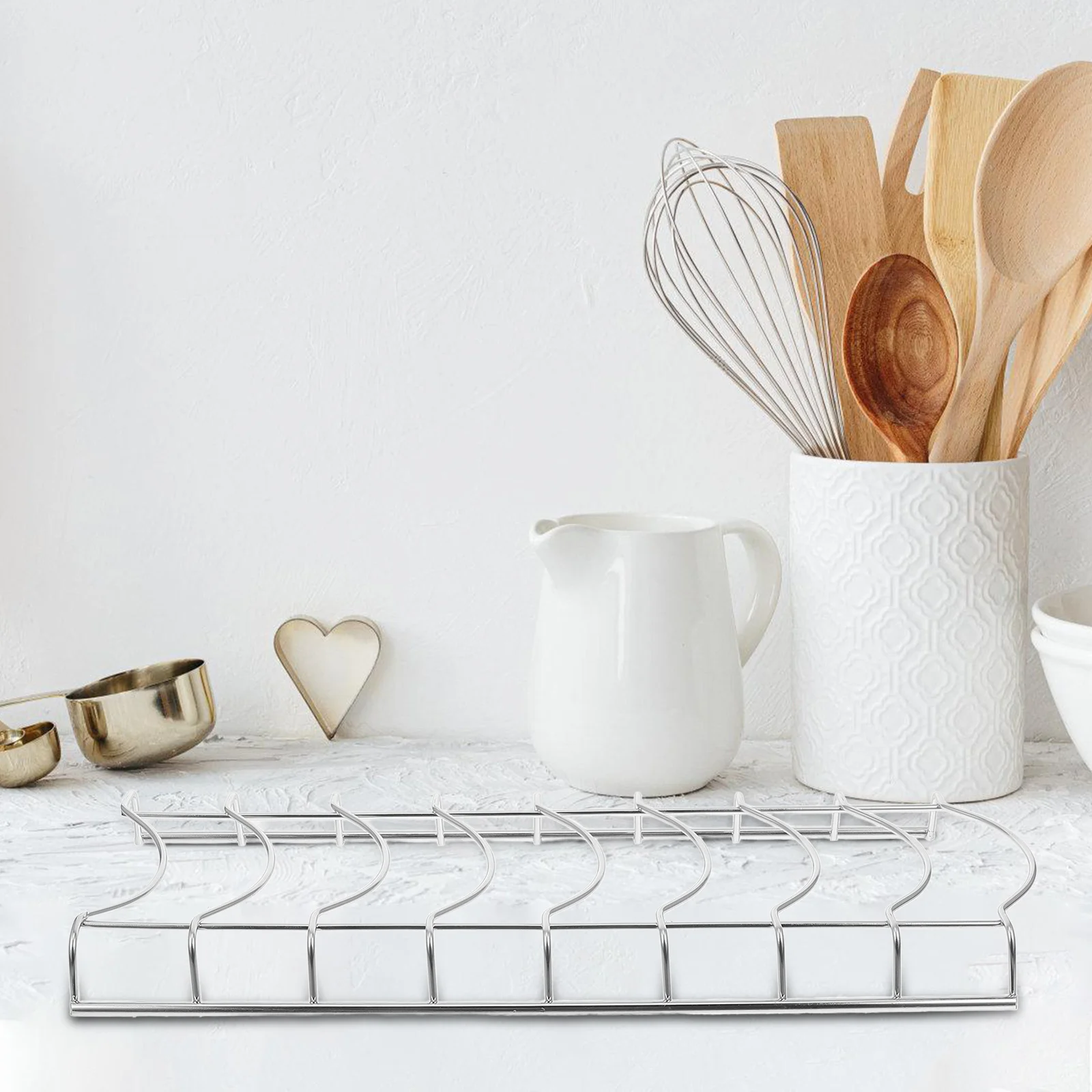 

Single Layer Stainless Steel Bowl Rack Heavy Duty Draining Holder for Dishes Pots Baking Pans Kitchen Storage Multifunctional