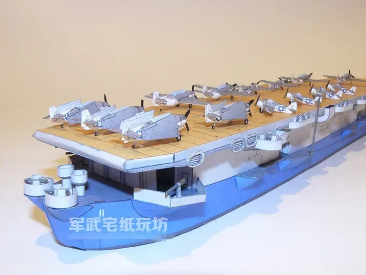 Porte-avions d'escorte de classe Bogue, échelle 1:400, carte USS de la seconde guerre mondiale, Kit de modèle de papier, jouet, puzzle fait à la main