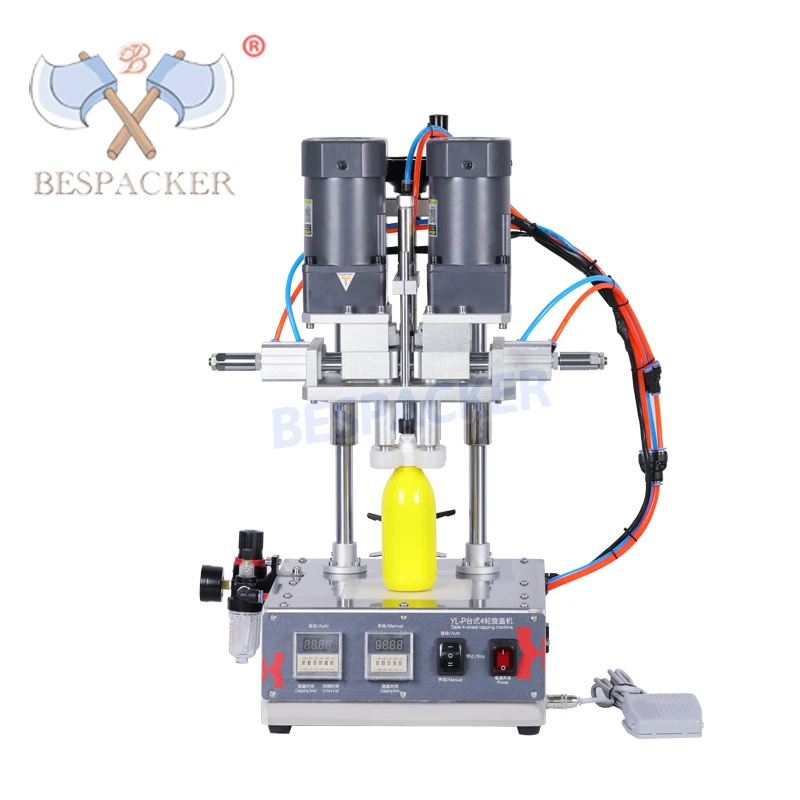 Bespacker YL-P Semi-automatic Single Head Screw Bottle Cap Lock Capping Machine For Plastic Cap