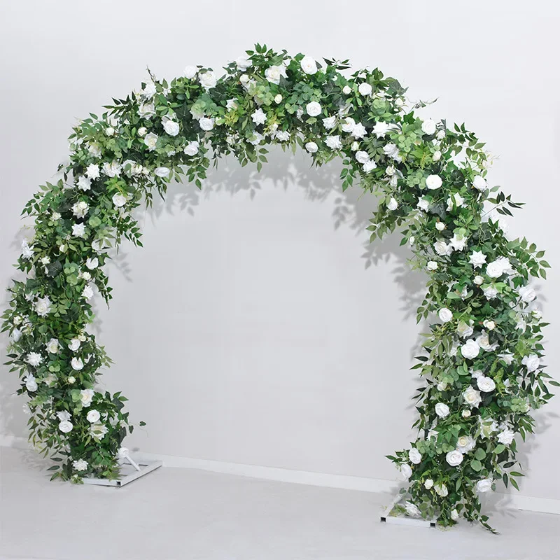 New green rose arch western wedding arrangement round flower gate church lawn wedding decoration simulation flower