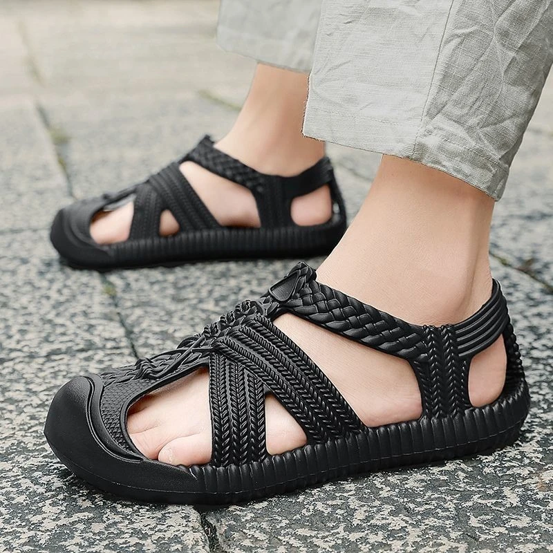 

Luxury 2025 Stylish Closed Toe Beach Hollow Man Sandals 39 New Design Non-slip Summer Low Price Casual Styles Eva Shoes for Men