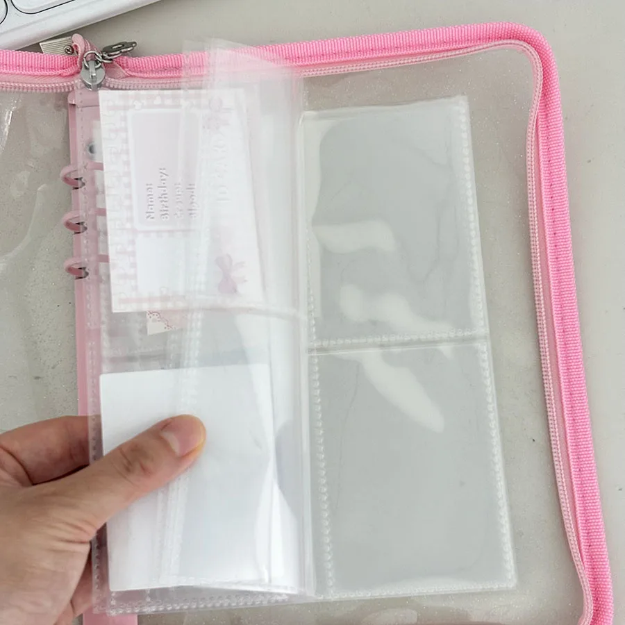 SKYSONIC A5 Loseblatt-Aufbewahrung, transparente Kartenalbumseiten, Reißverschlusstaschen zum Organisieren von Dokumenten und Fotos – Detail 29