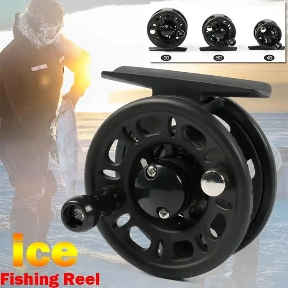 Left Right Interchangeable Ice Fishing Reel Ultralight ST40/ST50/ST60 Fishing Rattle Reels Plastic Durable Front Fishing Reel