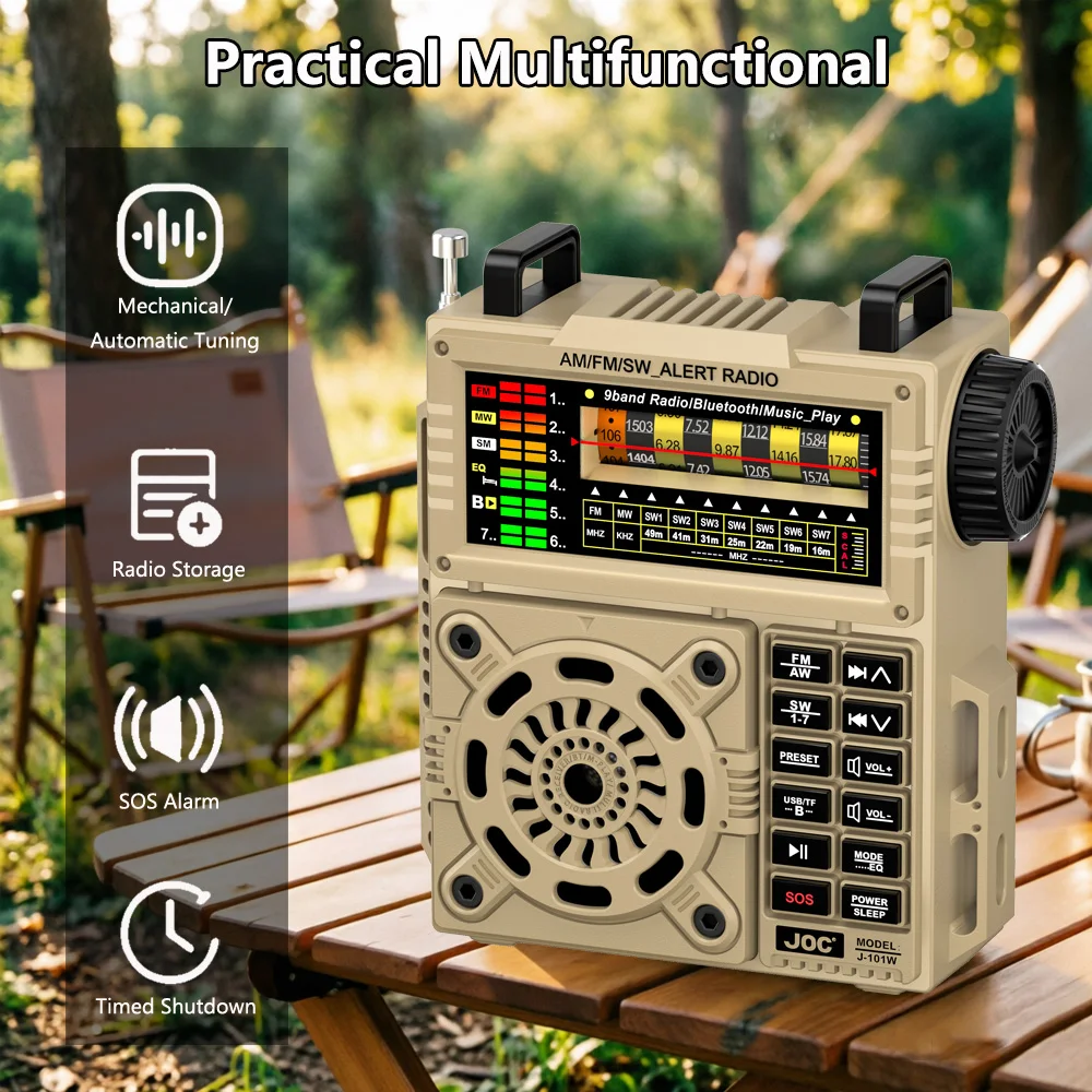 Multi-functional DSP Full-Band Radio FM/AM/SW Recargable Portable Radio Receiver with Bluetooth Speaker USB TF MP3 Music Player