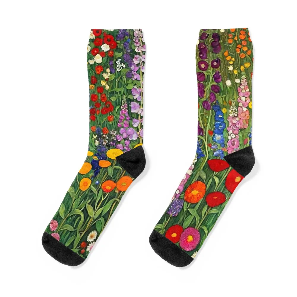 Gustav Klimt Flower Garden Socks compression floor set hip hop Socks Men's Women's