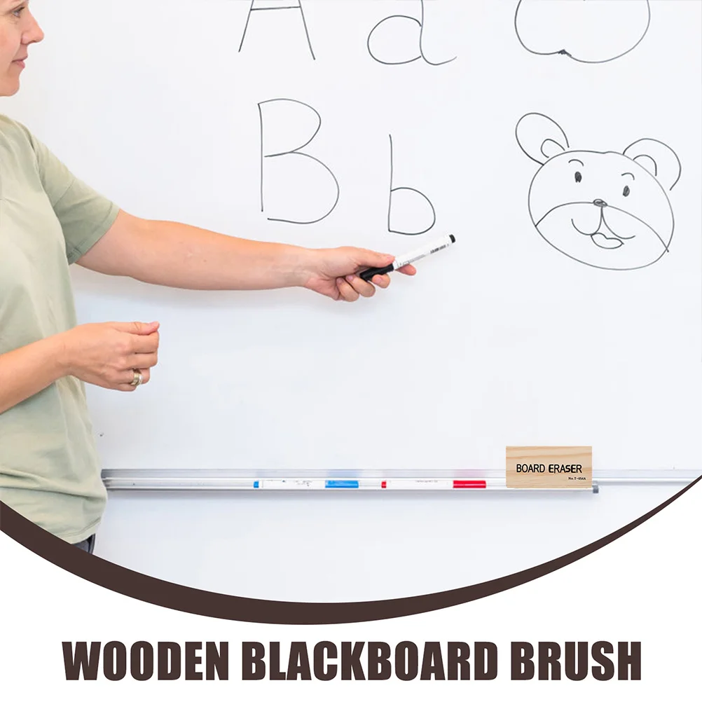 4 قطعة ممحاة السبورة الخشبية المصنوعة من الخيزران منظف السبورة للمنزل والمكتب والمدرسة يدوم طويلاً وسهل الاستخدام ممحاة السبورة #2