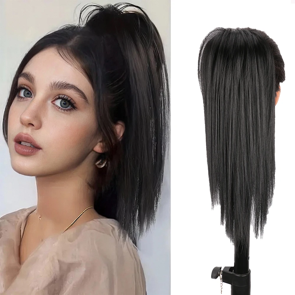 Synthetic Hair Short Straight Claw Clip Ponytail Hair Extensions 14Inch Tail False Hair For Women Horse Tail Black Brown Hairpie