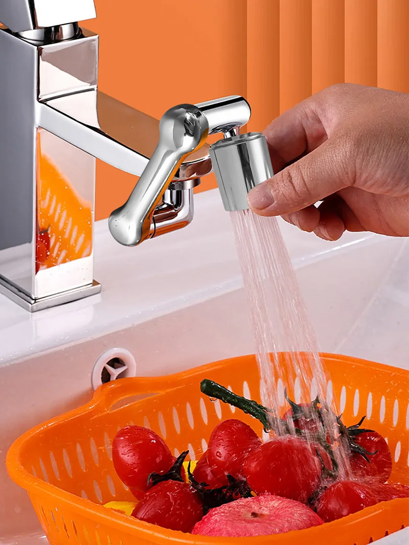 Metall 1080° ° Rotierenden Metall Wasserhahn Sprayer Küche Wasser Sparen Düse Wasserhahn Bad Wasserhahn Verlängern Adapter 22/24mm Bubbler – Detail 6