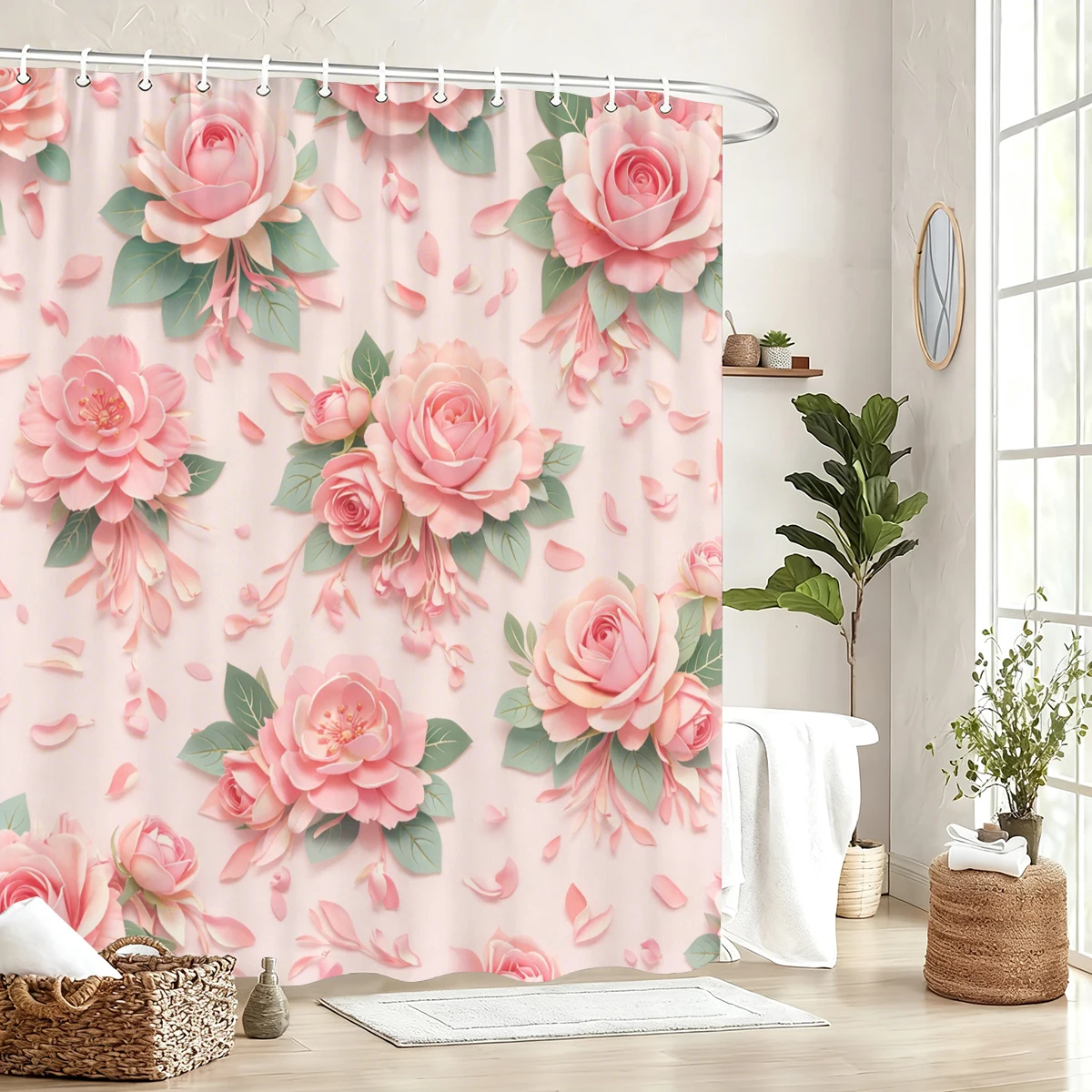 

Полиэстеровые шторки для душа с принтом - декоративные занавески для ванной комнаты с цветочными, бабочными, скелетными и морскими мотивами