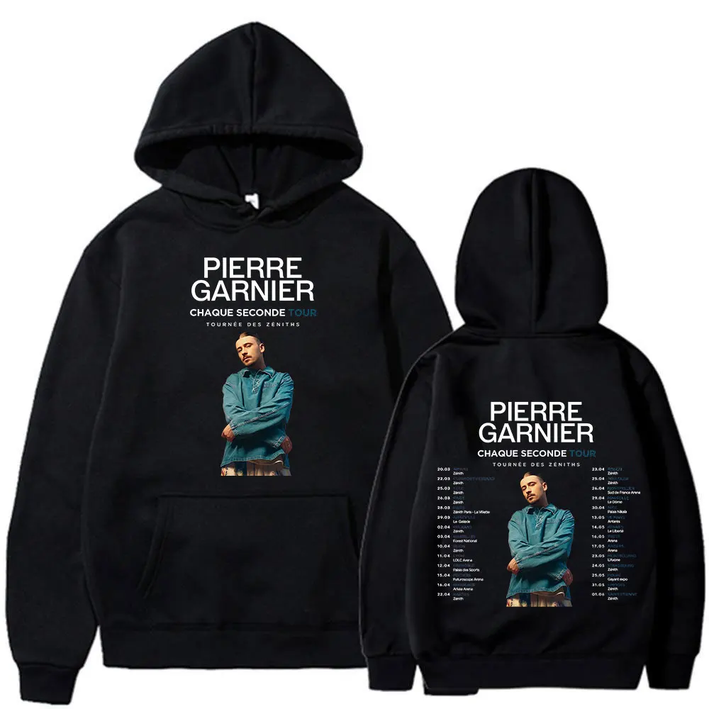 Pierre Garnier Chaque Second 2025 Tour Merch Hoodies Hip Hop Mode Vintage Sweatshirts Männer Frauen Kleidung Übergroßer Pullover