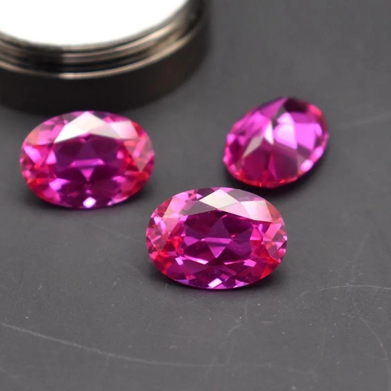 Large Pretty Pink Ruby Stone 18×25mm Oval Faceted Cut VVS Loose Gemstone for Jewelry Making/Collection Diy Gem Beads