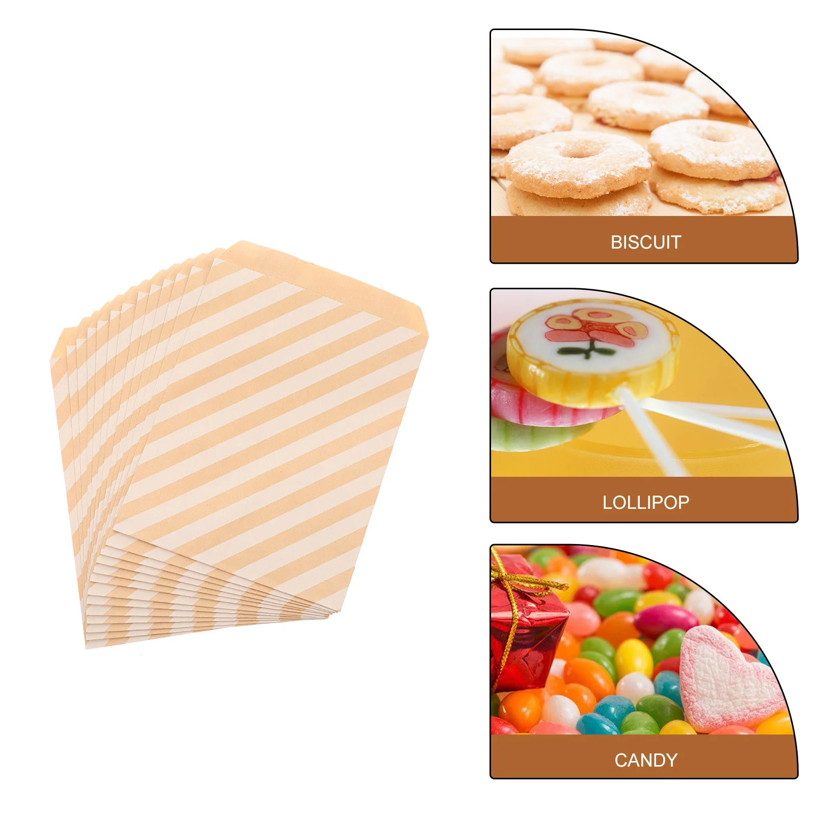 50 Pcs Baking Wrapping Paper Bag Treat Bags Candy Gift Party Favors Food Cookie Packing Storage Child