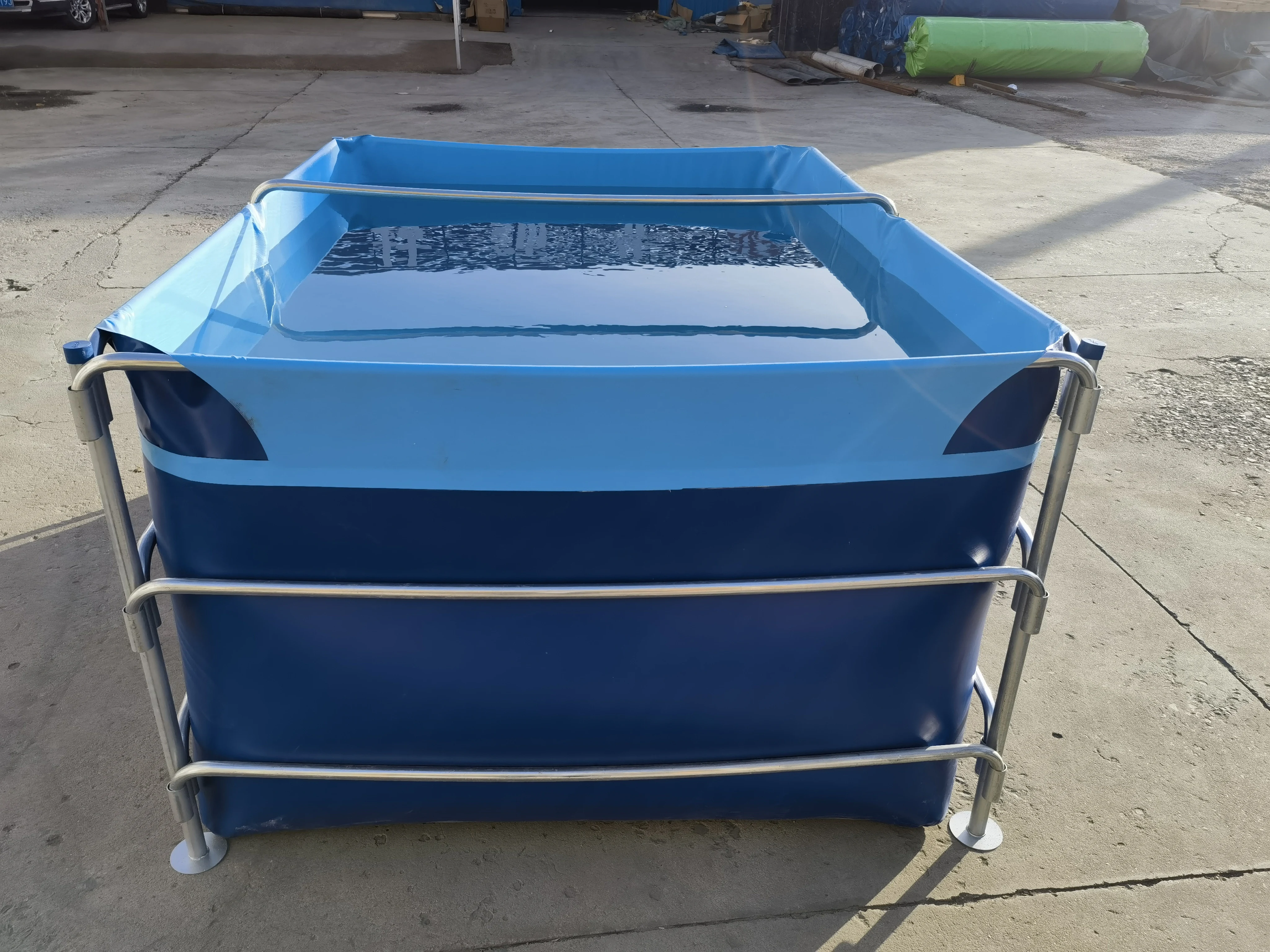 Wholesale Square Collapsible Tarpaulin Fish Culture Tank Aquaculture Equipment For Fish Pond