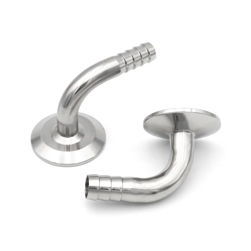 

NEW 12.7/16/19/25/38/51mm OD Hose Barb Pipe Fitting Tri Clamp 90 Degree Elbow Ferrule 50.5 64mm Sanitary Stainless Steel 304