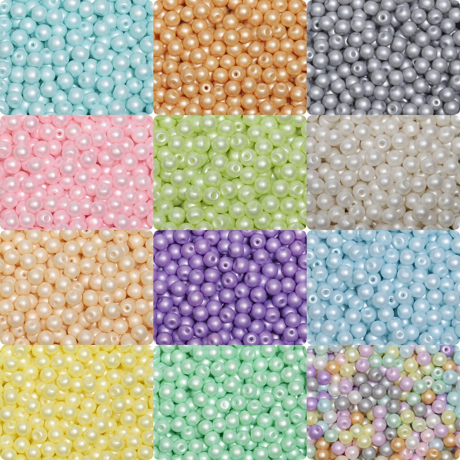 300pcs/box 4.5mm Colorful Round Glass Seed Beads for Jewelry Making DIY Charms Bracelets Necklace Accessories Supplies