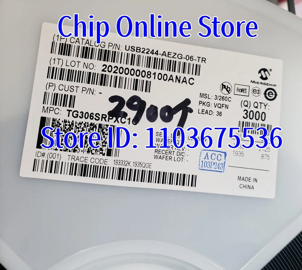 5-100pcs  USB2244-AEZG-06-TR  USB2244-AEZG  QFN36  100%New And Original
