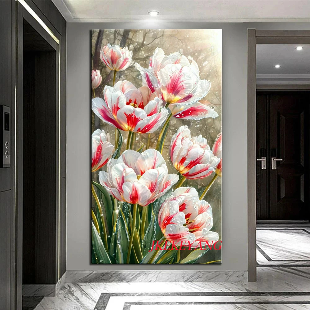 Big Size 5D DIY Diamond Painting Beautiful Tulips Flower Picture Diamond Embroidery Painting DIY Mosaic Gift Home Decor