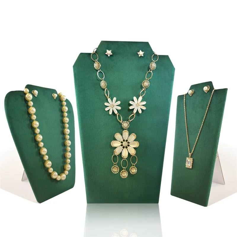 Velvet Necklace Earring Display Jewelry Display for Selling and Shows Necklace Easel Stand Collapsible Jewelry Bust