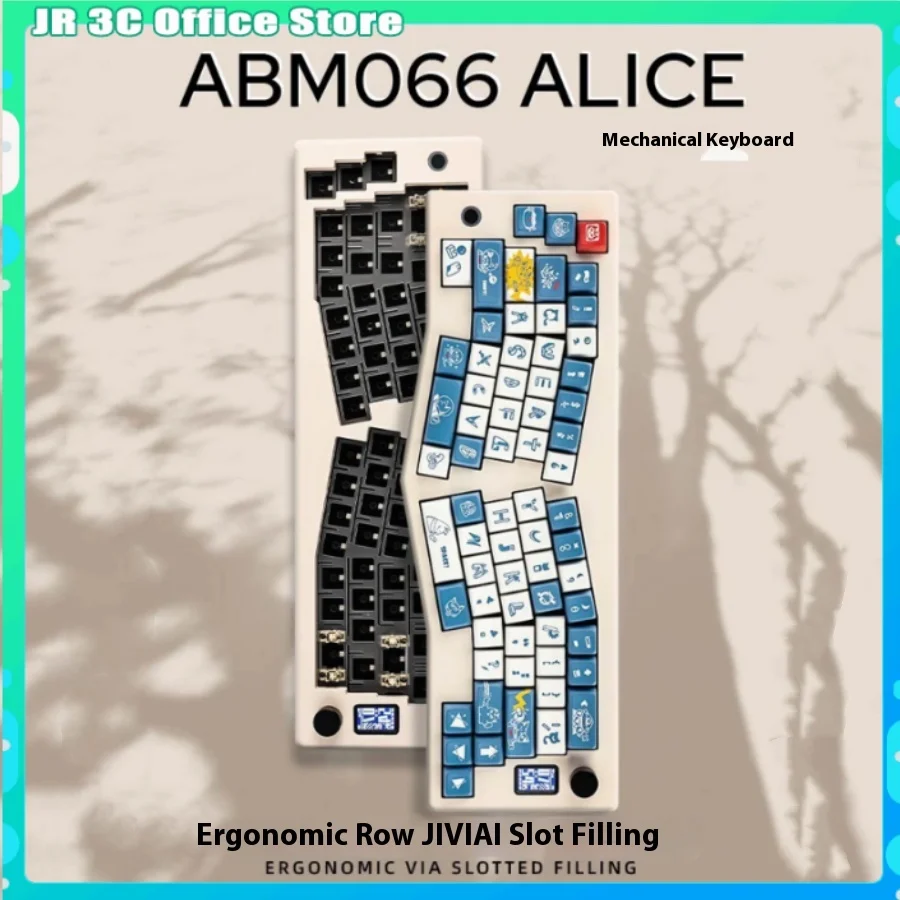 

CIDOO ABM066 Three Mode Alice Custom Screen Mechanical Keyboard Multifunctional Knob RGB Wireless Gaming Keyboard Gasket Via Mac