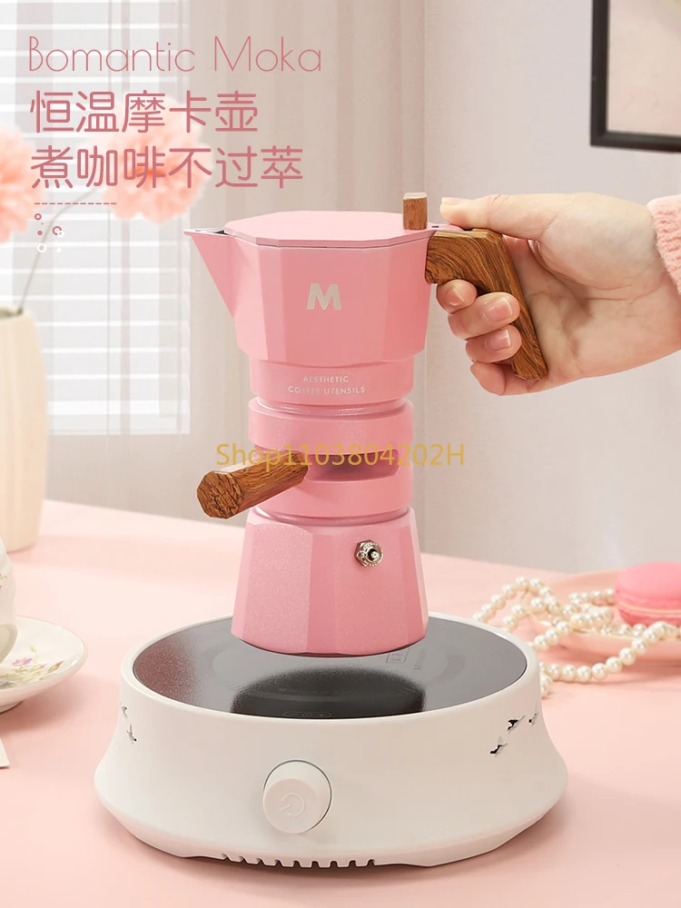 Double Valve Mocha Pot Small Thermostatic Brewing Coffee Pot Household Espresso Machine Espresso Machine Espresso Extraction