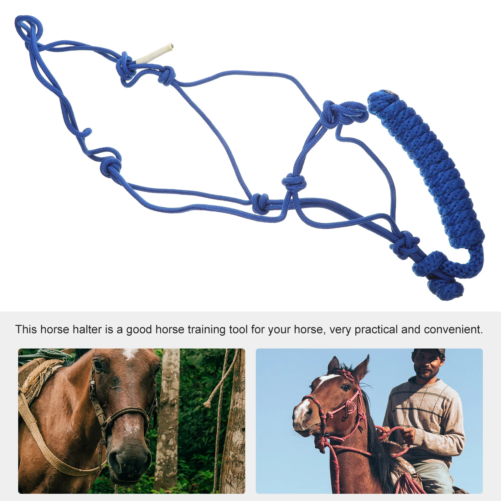 Hobby Horse Bridle Snaffle Bit Trailer Ties Quick Release Head Collar Halter for Portable