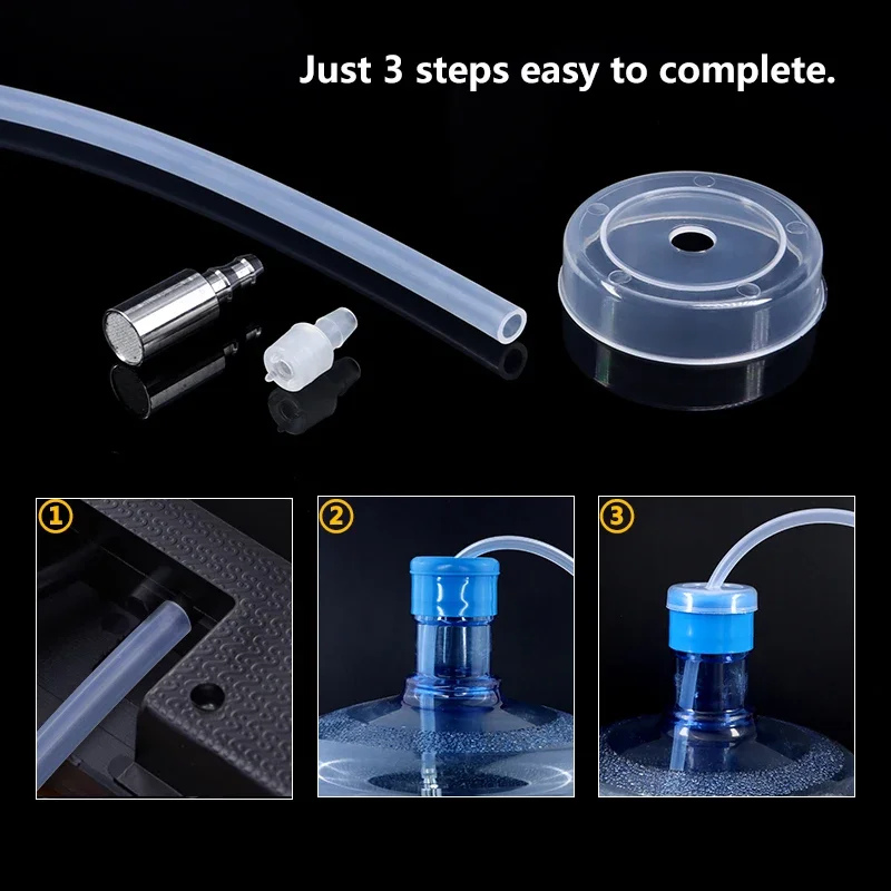 ID 6mm x OD 9mm Food Grade Silicone Tube with Dust Cover Automatic Suction Hose Universal Inlet Drink Pipe Water Dispenser Kits