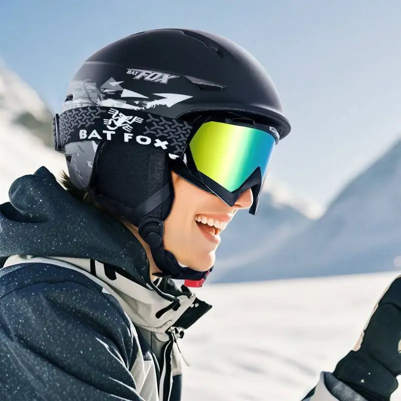 BATFOX-casco de esquí moldeado integralmente para hombres y mujeres, casco de seguridad para deportes, esquí, monopatín, esquí, Snowboard,