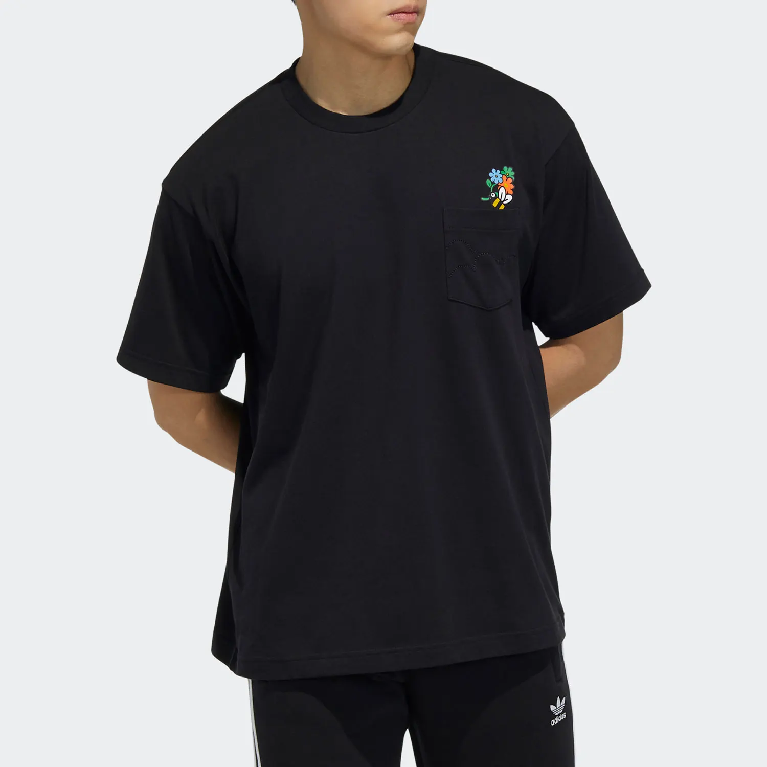 Adidas genuine clover men's honey bee round neck short sleeved sports T-shirt HB6859