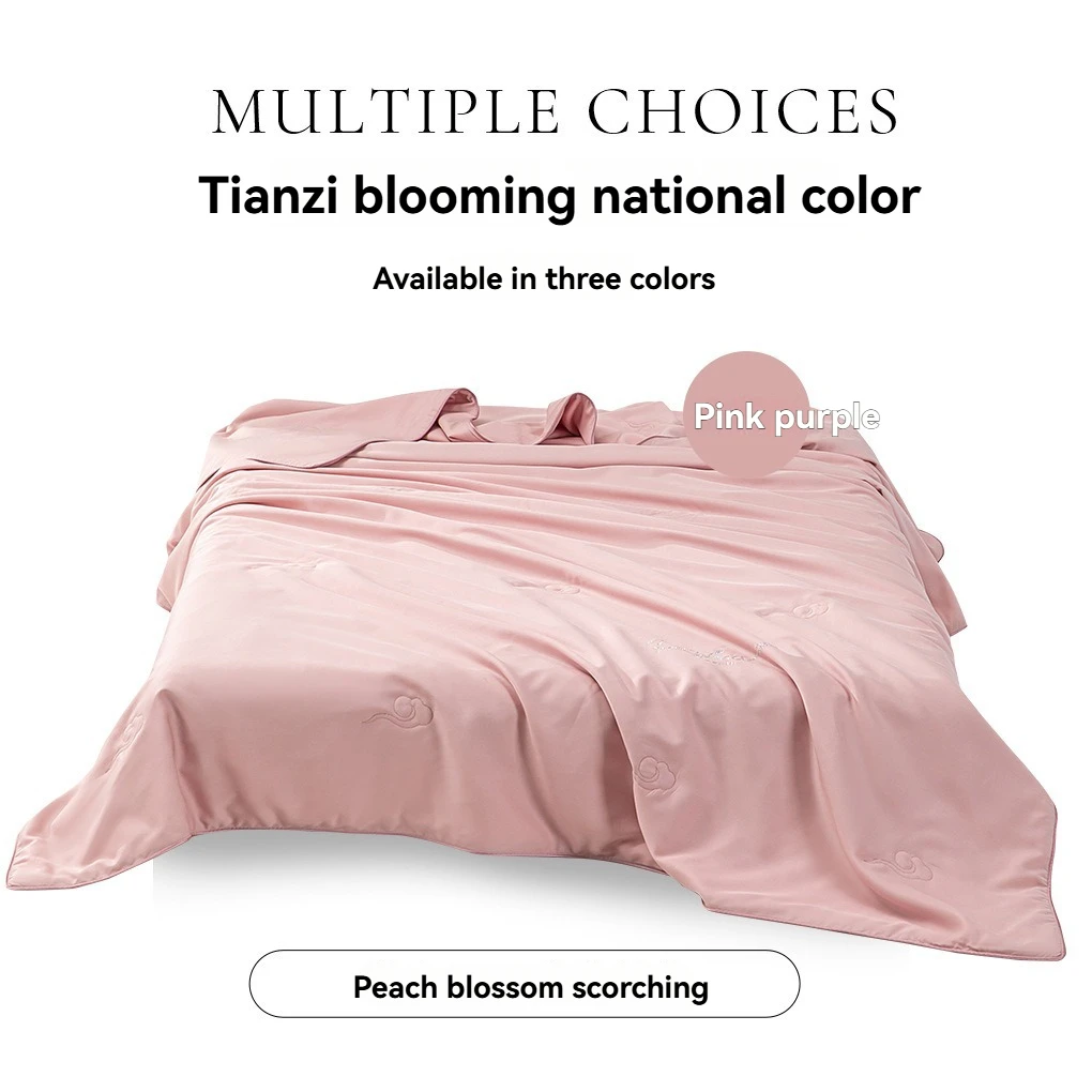 

Pure Silk Tencel Summer Quilt Thin Lightweight AC Comforter Cooling Breathable Blanket Home Single Bedroom Soft Duvet Core