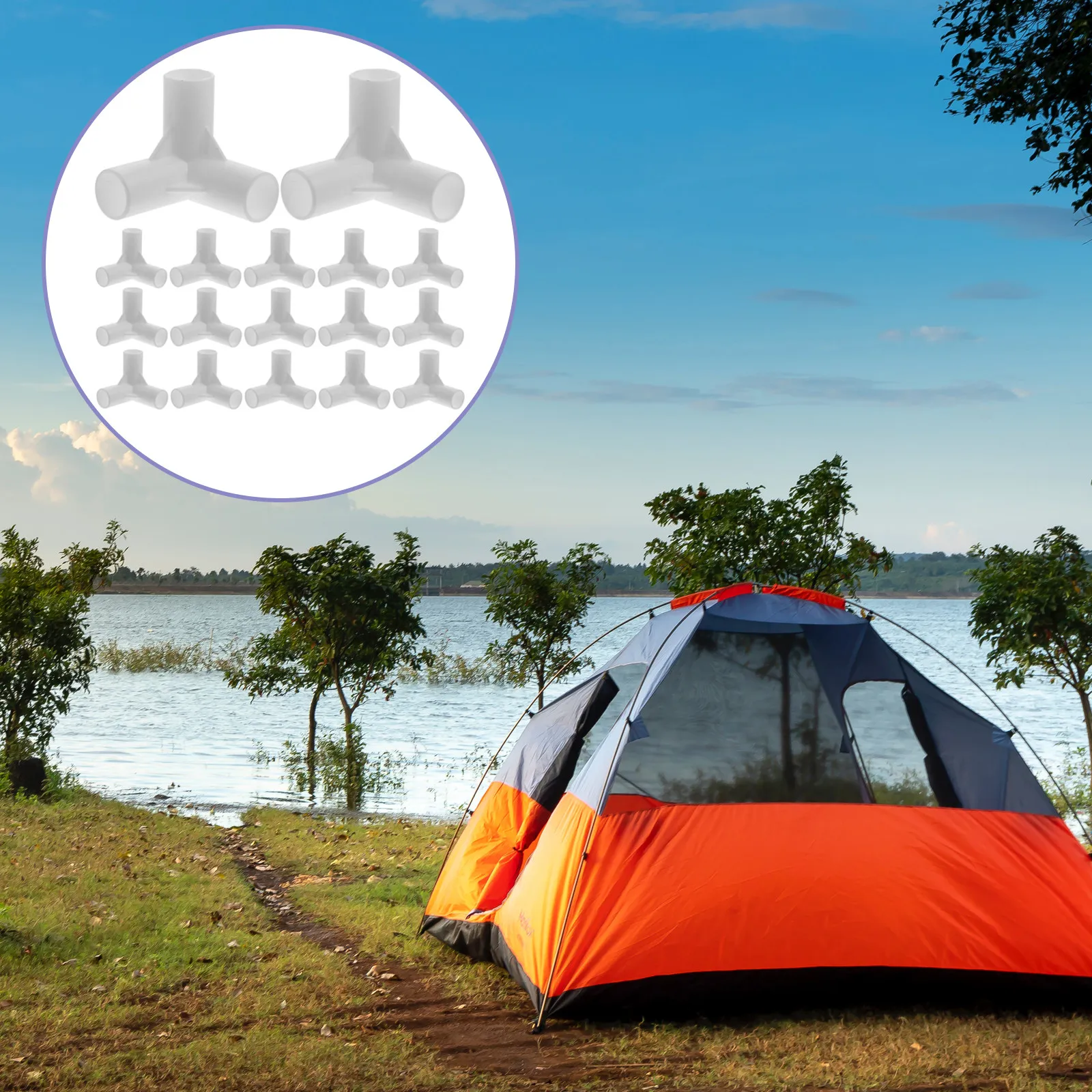 Tent Pole Connectors 20 Pack Heavy Duty Plastic 3 Way Joints for Canopy Greenhouse Frame Replacement Parts