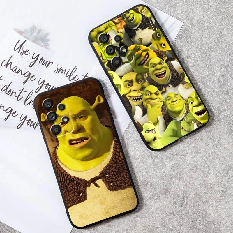 S-Shreks Cartoon Funny For Samsung Note 20 10 Ultra Plus A31 A14 A12 A70 A34 A25 A04 A05 A15 A24 5G Black Cover Phone Case