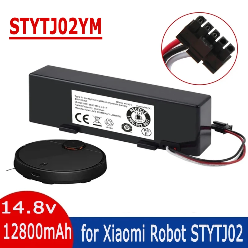 STYTJ02YM Battery Original 14.8V 6800mAh for Xiaomi Mop Pro Robot Vacuum Cleaner Replacement Battery for Yunmi MVVO1/Haier JX37