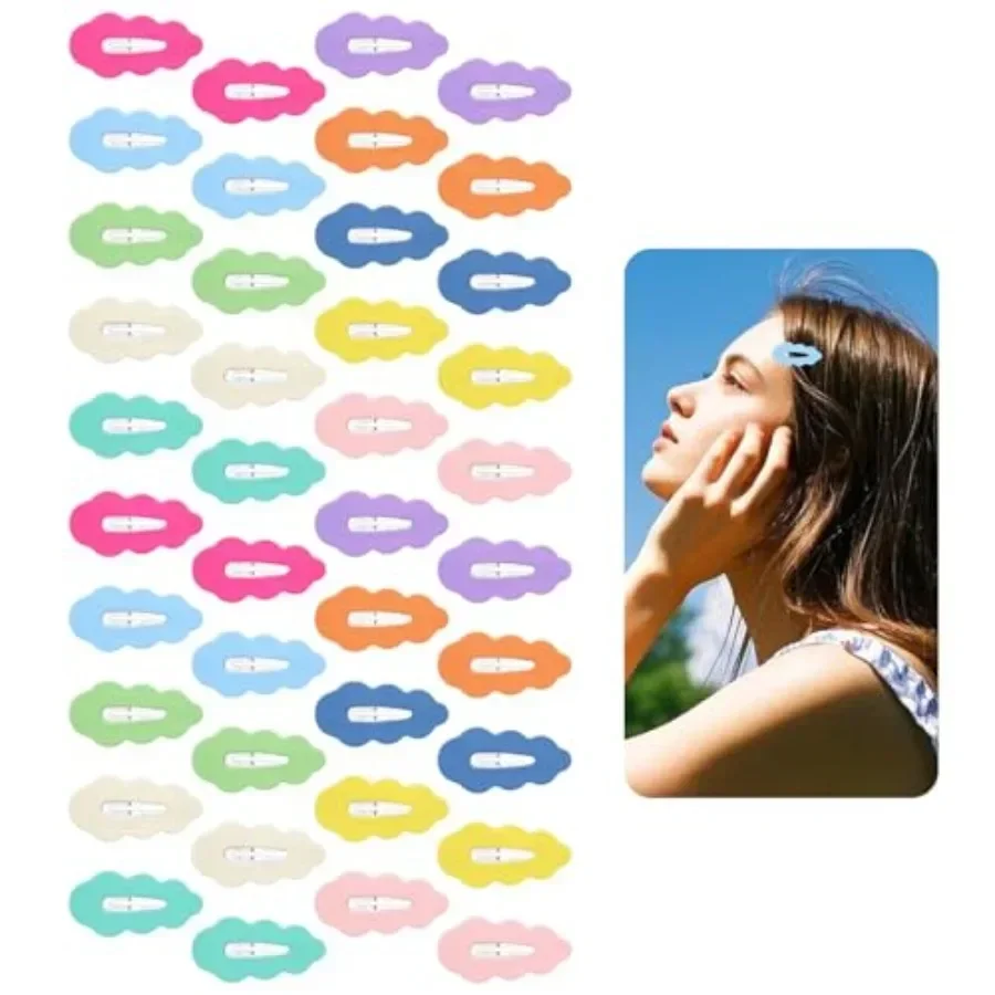 40 Pinzas para el Cabello con Diseño de Caramelos para Niñas Pequeñas, Pinzas Antideslizantes de 2 Pulgadas para Cabello Fino de Bebé, Lindas Pinzas de Colores para Bebés